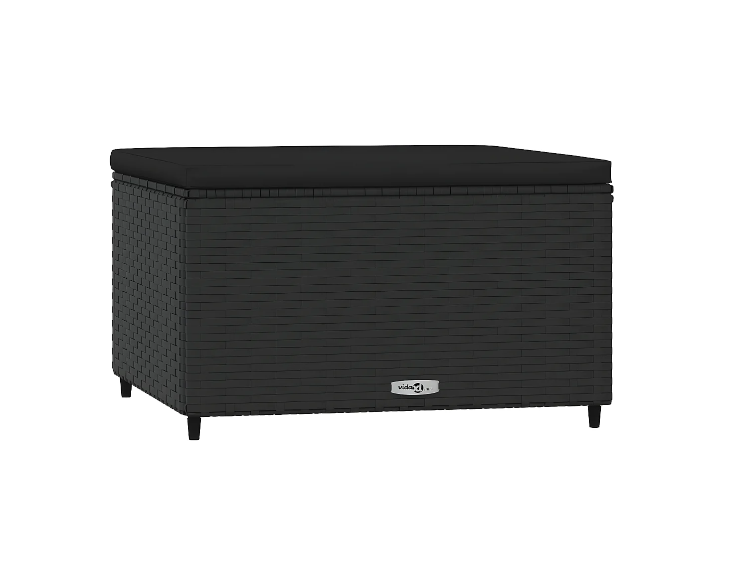 Canapé de jardin avec coussin noir résine tressée LQF47334