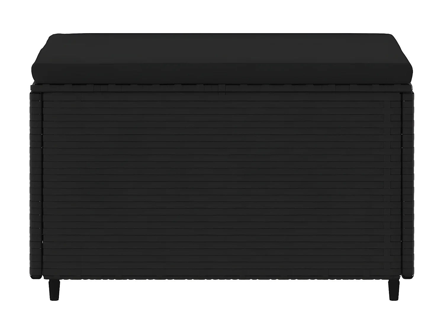 Canapé de jardin avec coussin noir résine tressée LQF47334