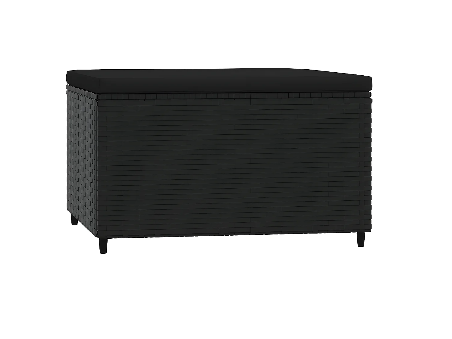 Canapé de jardin avec coussin noir résine tressée LQF47334