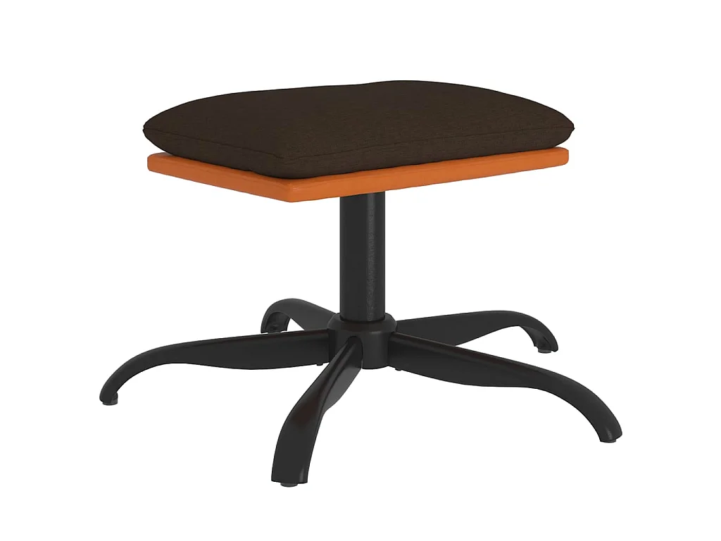 Voetenbank 60x60x36 cm stof en kunstleer bruin NL650956