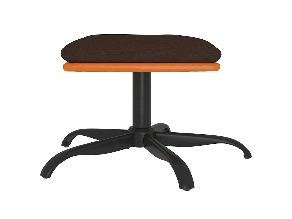 Voetenbank 60x60x36 cm stof en kunstleer bruin NL650956