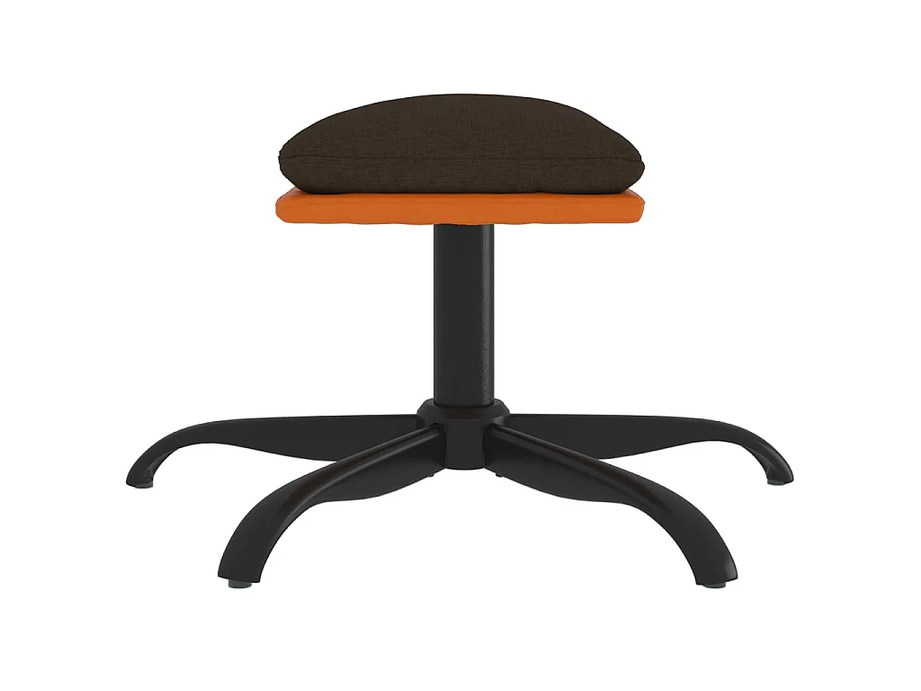 Voetenbank 60x60x36 cm stof en kunstleer bruin NL650956