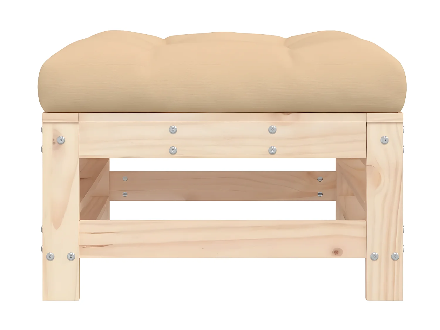 Repose-pied de jardin avec coussin bois de pin massif LQF52536