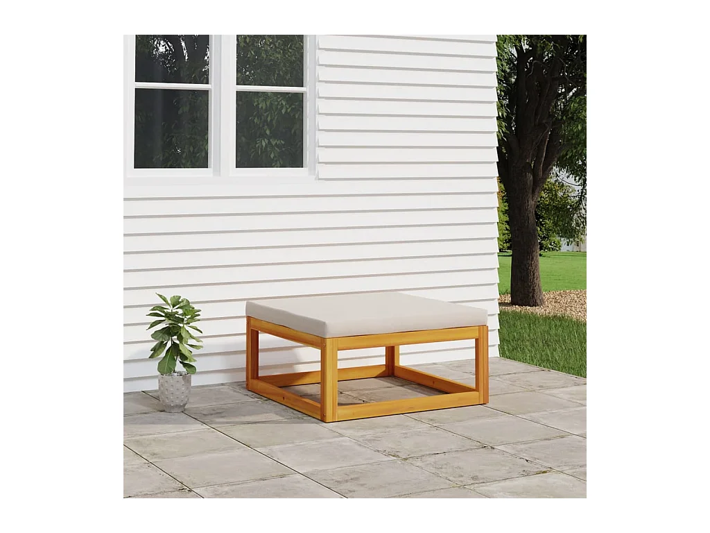 Canapé de jardin coussin gris clair bois massif d'acacia LQF34518