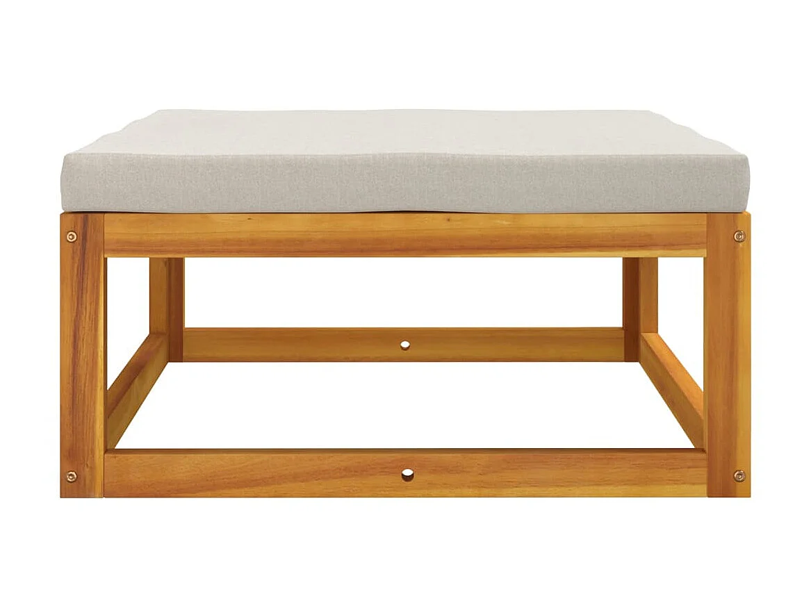 Canapé de jardin coussin gris clair bois massif d'acacia LQF34518