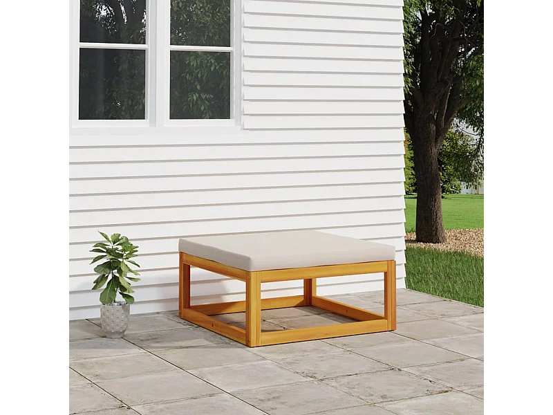 Canapé de jardin coussin gris clair bois massif d'acacia LQF34518