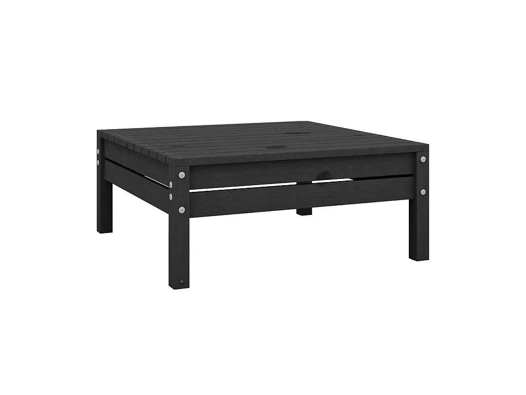 Repose-pied de jardin Noir Bois de pin solide LQF24669
