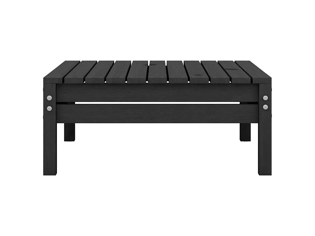 Repose-pied de jardin Noir Bois de pin solide LQF24669