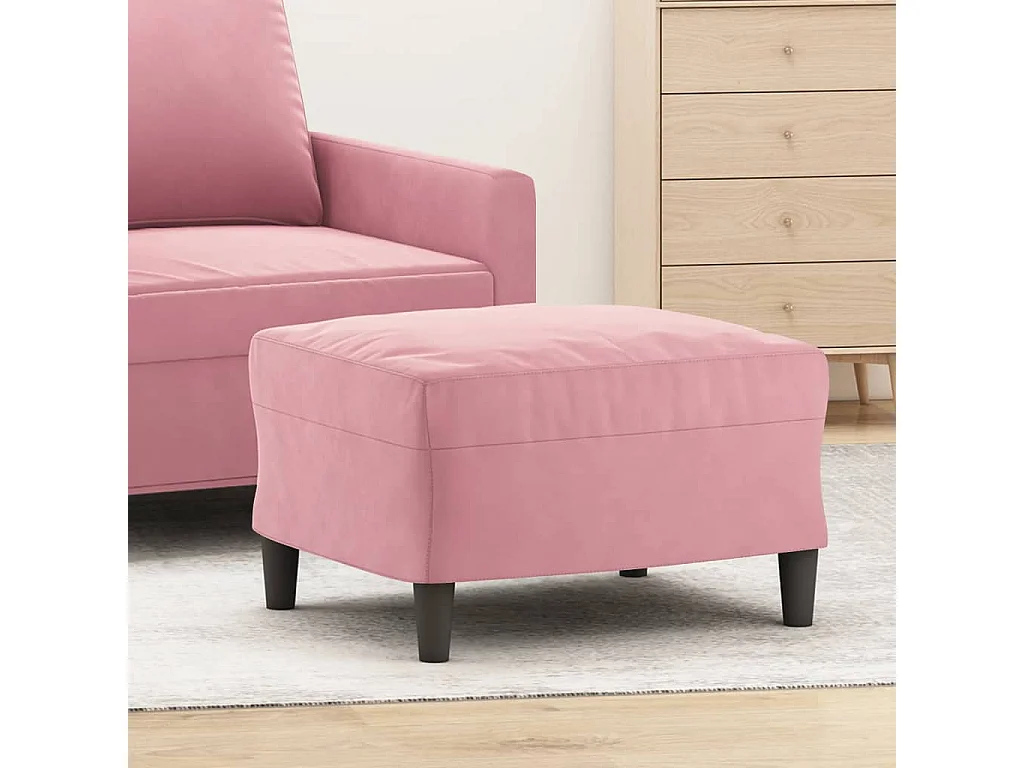 Repose-pied Rose 60x50x41 cm Velours LQF86421