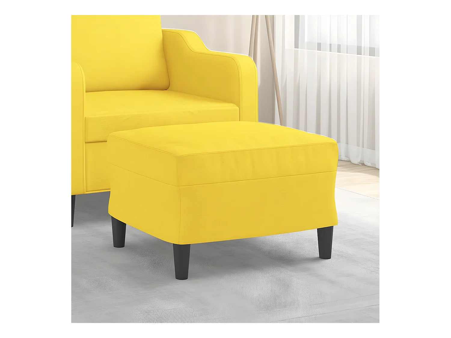 Repose-pied Jaune clair 60x50x41 cm Tissu LQF63294