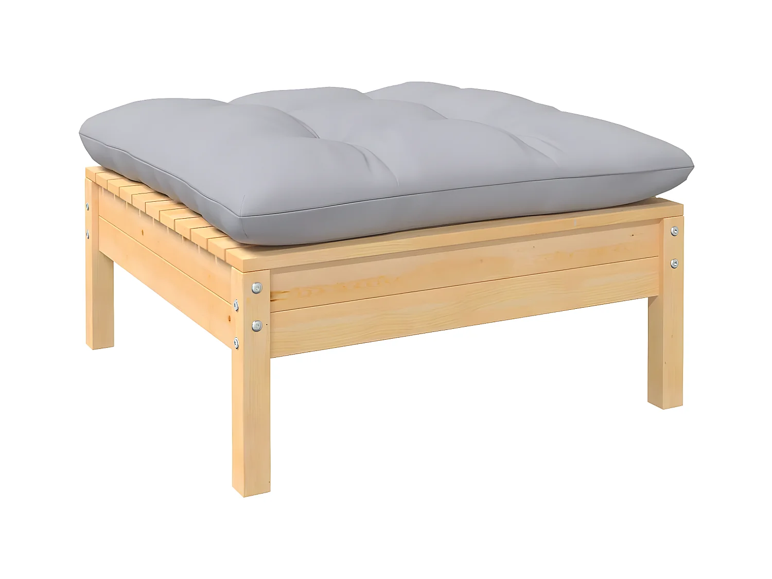 Canapé de jardin avec coussin gris Bois de pin massif LQF43413