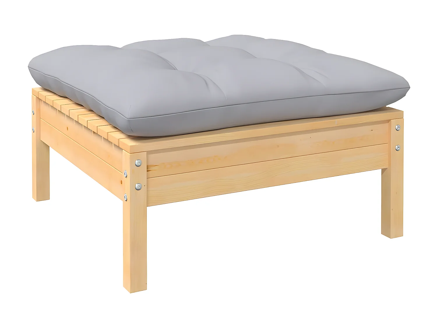 Canapé de jardin avec coussin gris Bois de pin massif LQF43413