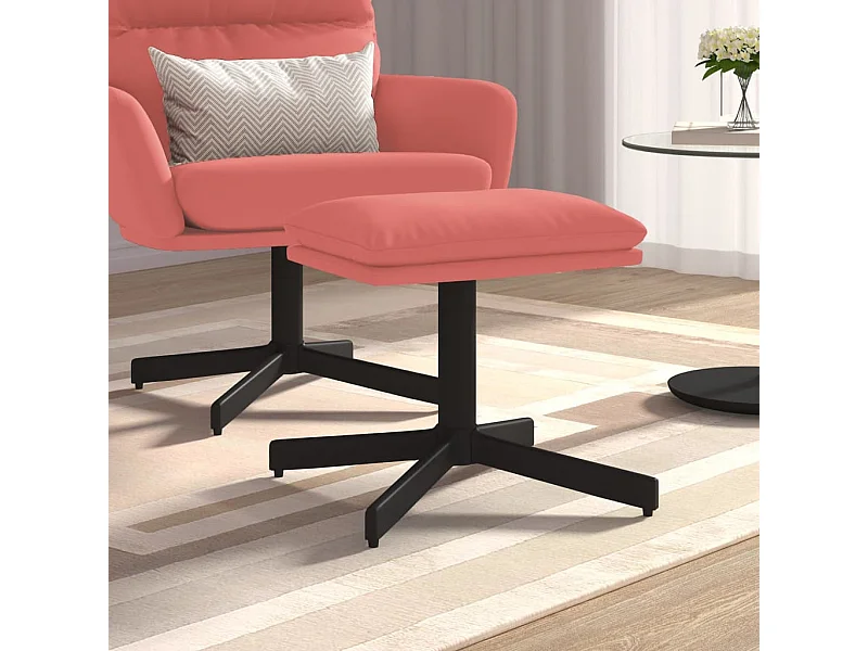 Repose-pied Rose 60x60x36 cm Velours LQF82773