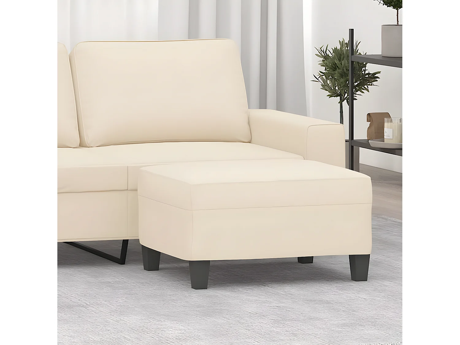 Repose-pied Beige 70x55x41 cm Tissu microfibre LQF82293