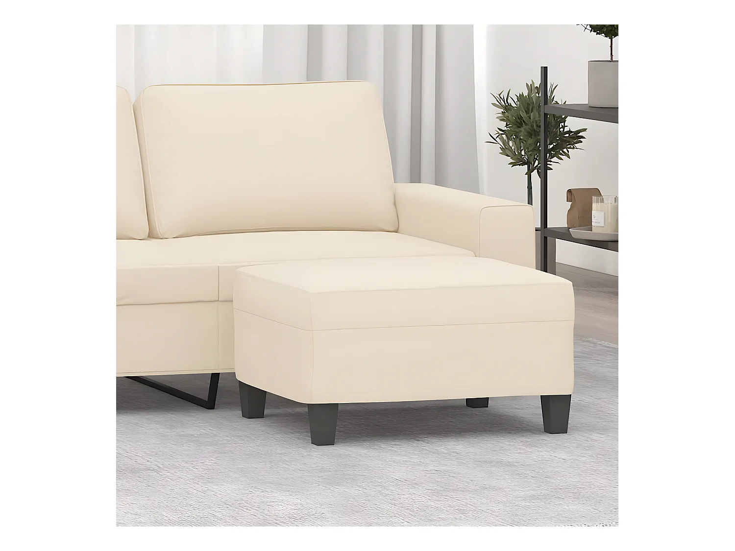 Repose-pied Beige 70x55x41 cm Tissu microfibre LQF82293