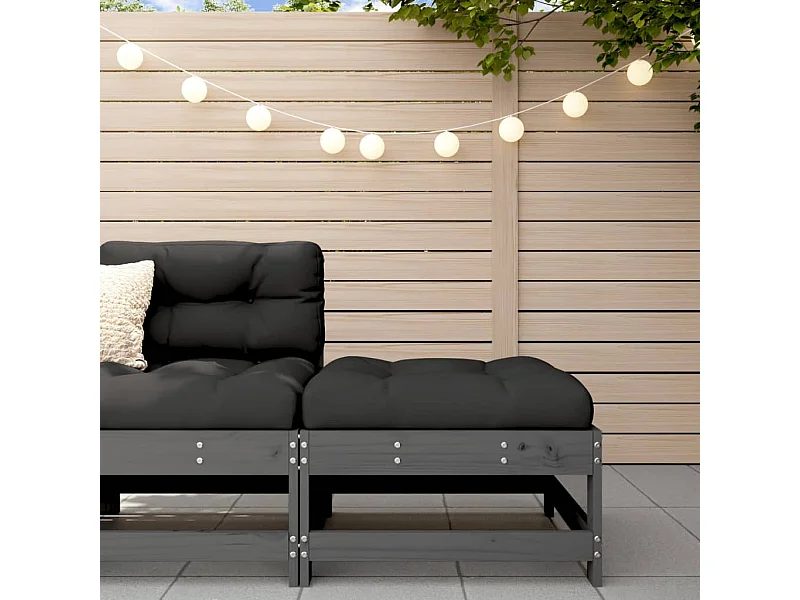 Canapé de jardin avec coussin gris bois de pin massif LQF54913