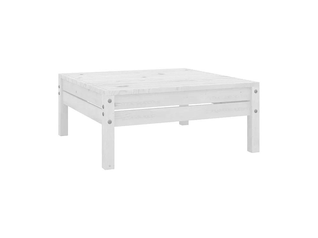 Repose-pied de jardin Blanc Bois de pin solide LQF46419
