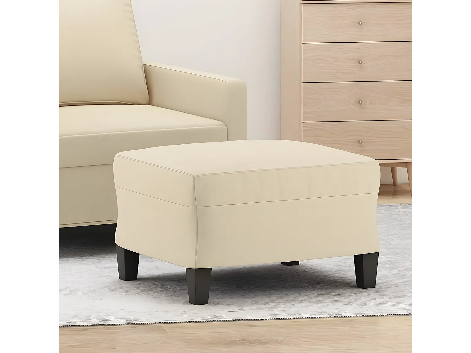 Repose-pied Crème 60x50x41 cm Tissu LQF65073