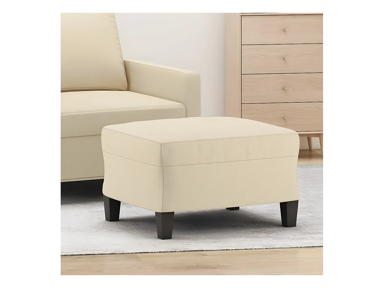 Repose-pied Crème 60x50x41 cm Tissu LQF65073