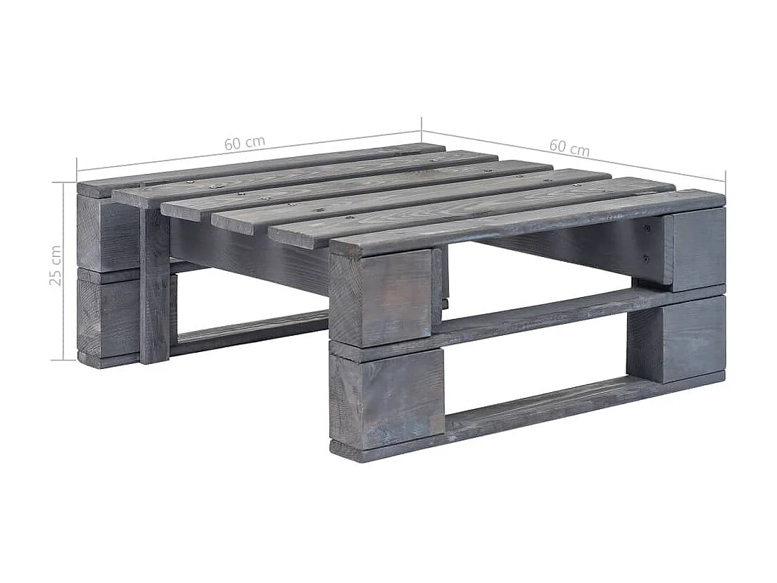 Tuinhocker pallet hout grijs NL231825