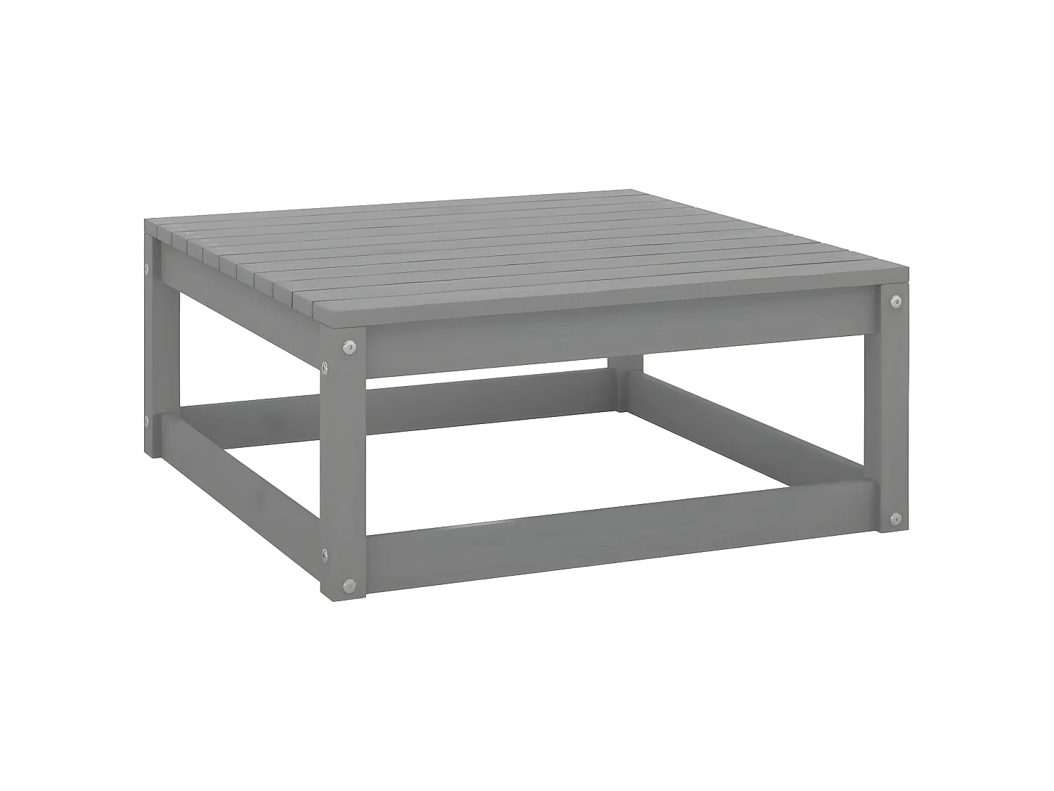 Repose-pied de jardin avec coussin Gris Bois de pin massif LQF53466