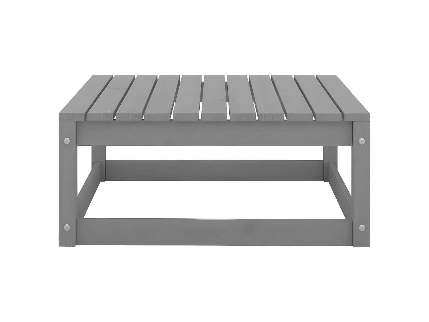 Repose-pied de jardin avec coussin Gris Bois de pin massif LQF53466