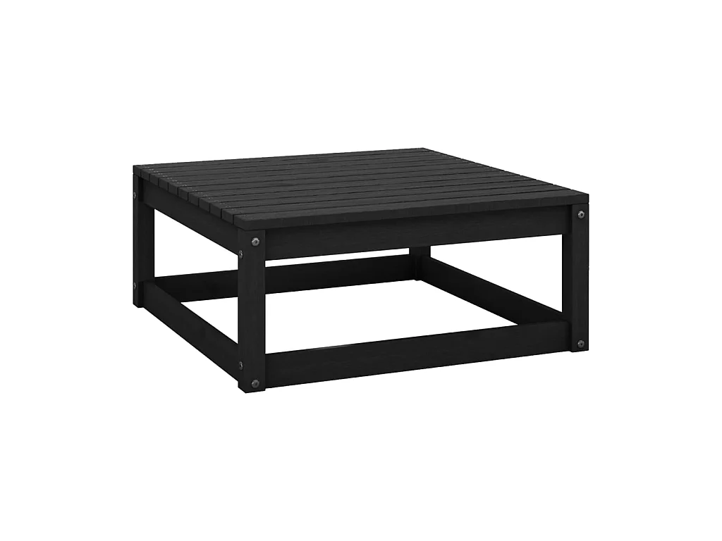 Repose-pied de jardin 70x70x30 cm Noir Bois de pin solide LQF16364