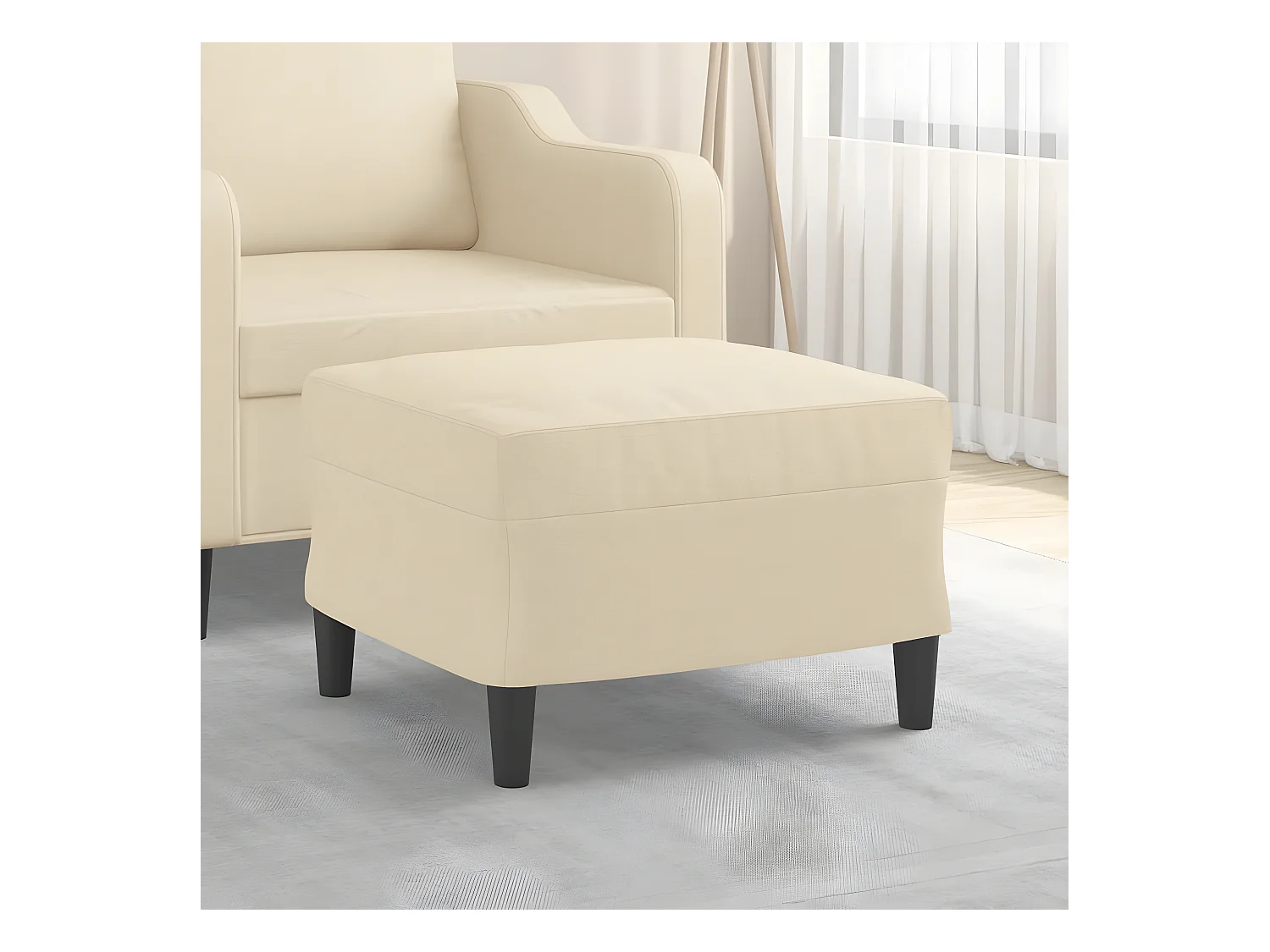 Repose-pied Crème 60x50x41 cm Tissu LQF60564