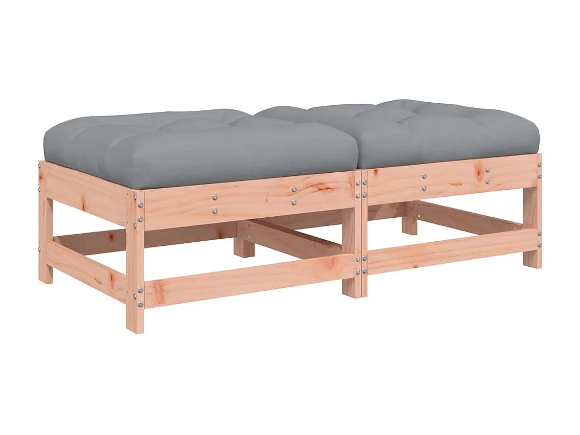 2 pcs Repose-pieds de jardin avec coussins bois massif douglas LQF32542