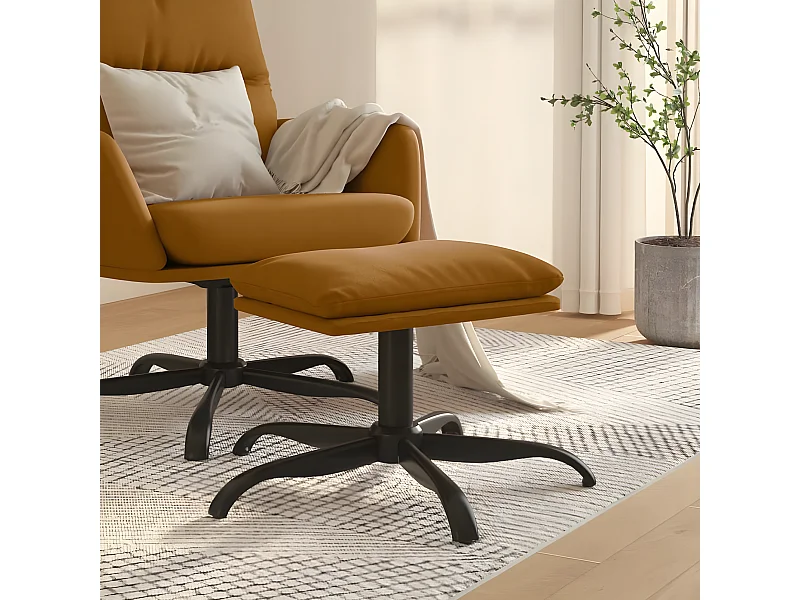 Voetenbank 60x60x36 cm fluweel bruin NL700557