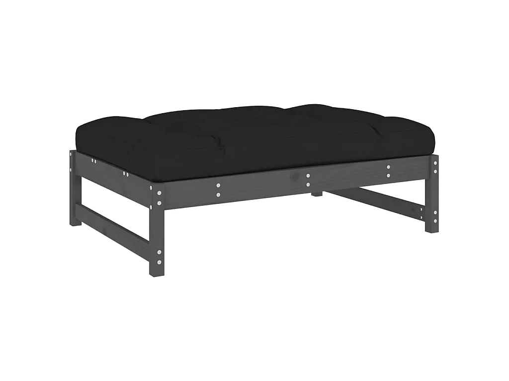 Repose-pied de jardin 120x80 cm gris bois de pin massif LQF83644