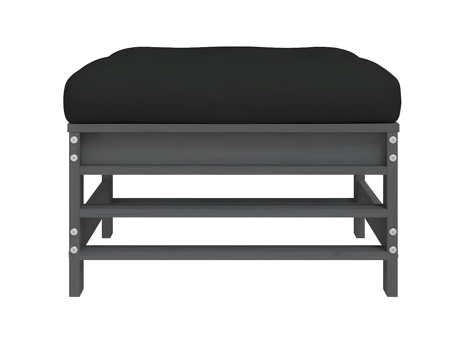 Sofá de jardín con cojín madera maciza de pino gris ES76178