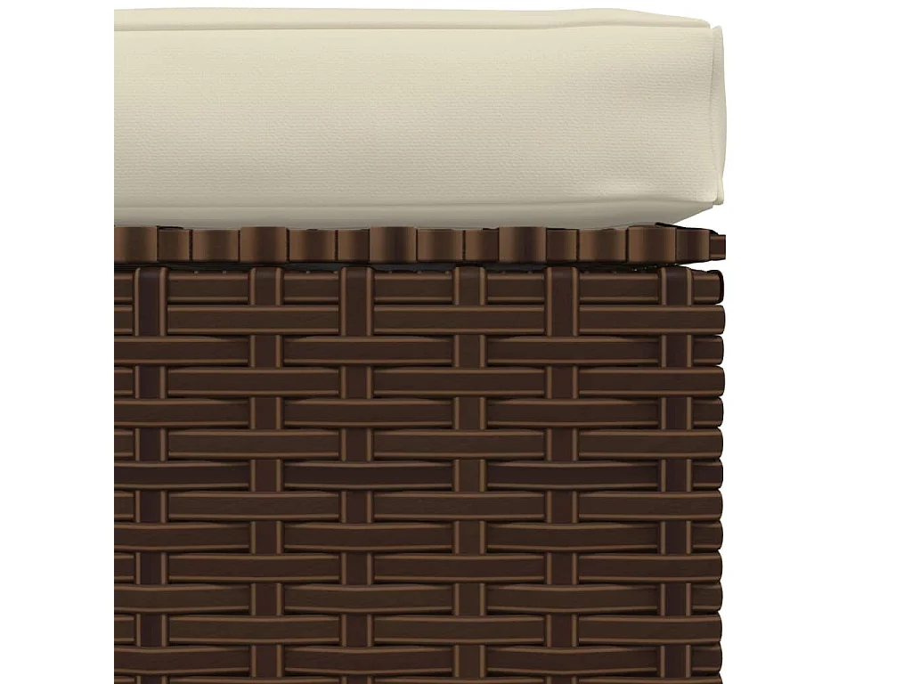 Canapé de jardin coussin Marron 70x70x30 cm Résine tressée LQF74644