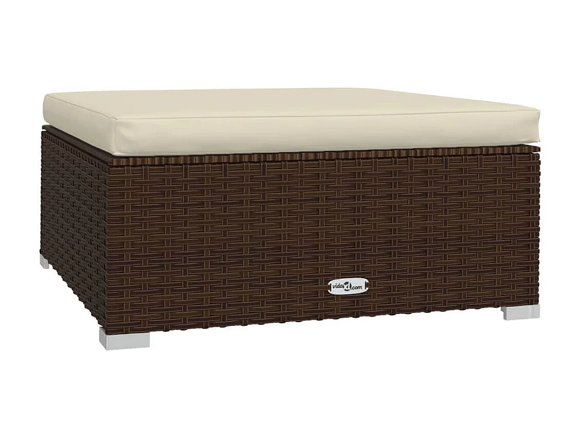 Canapé de jardin coussin Marron 70x70x30 cm Résine tressée LQF74644