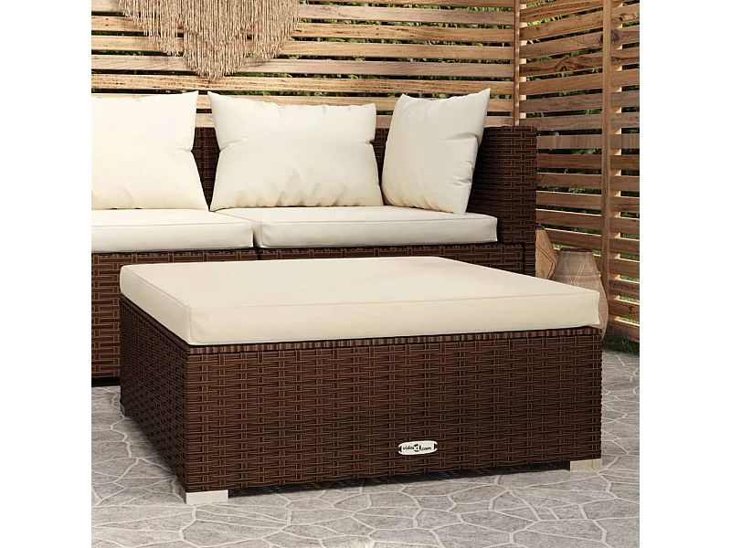 Canapé de jardin coussin Marron 70x70x30 cm Résine tressée LQF74644