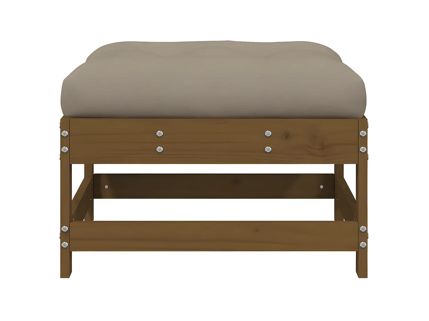 Apoio de pés p/ jardim c/ almofadão pinho maciço castanho-mel PT905054