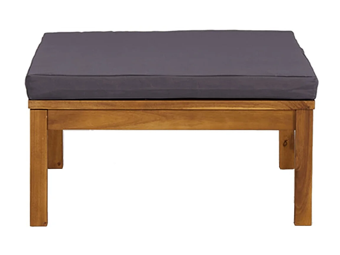 Repose-pied avec coussin gris foncé Bois d'acacia massif LQF85515