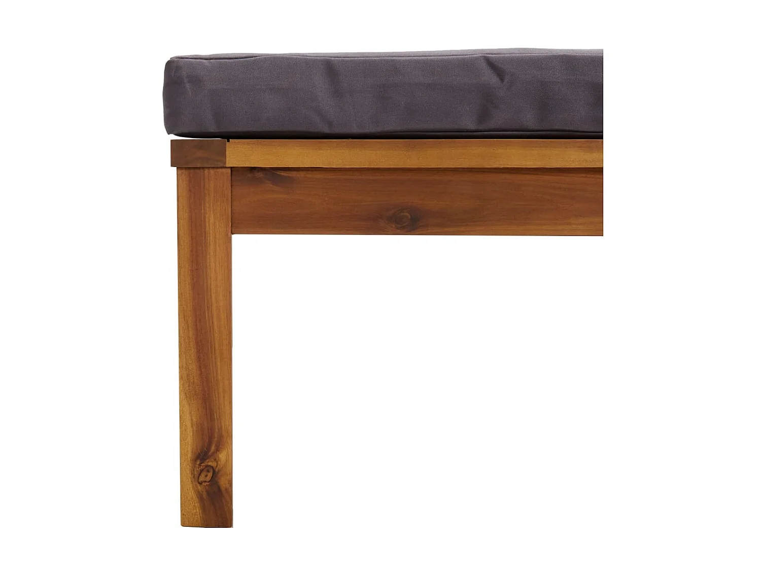 Repose-pied avec coussin gris foncé Bois d'acacia massif LQF85515