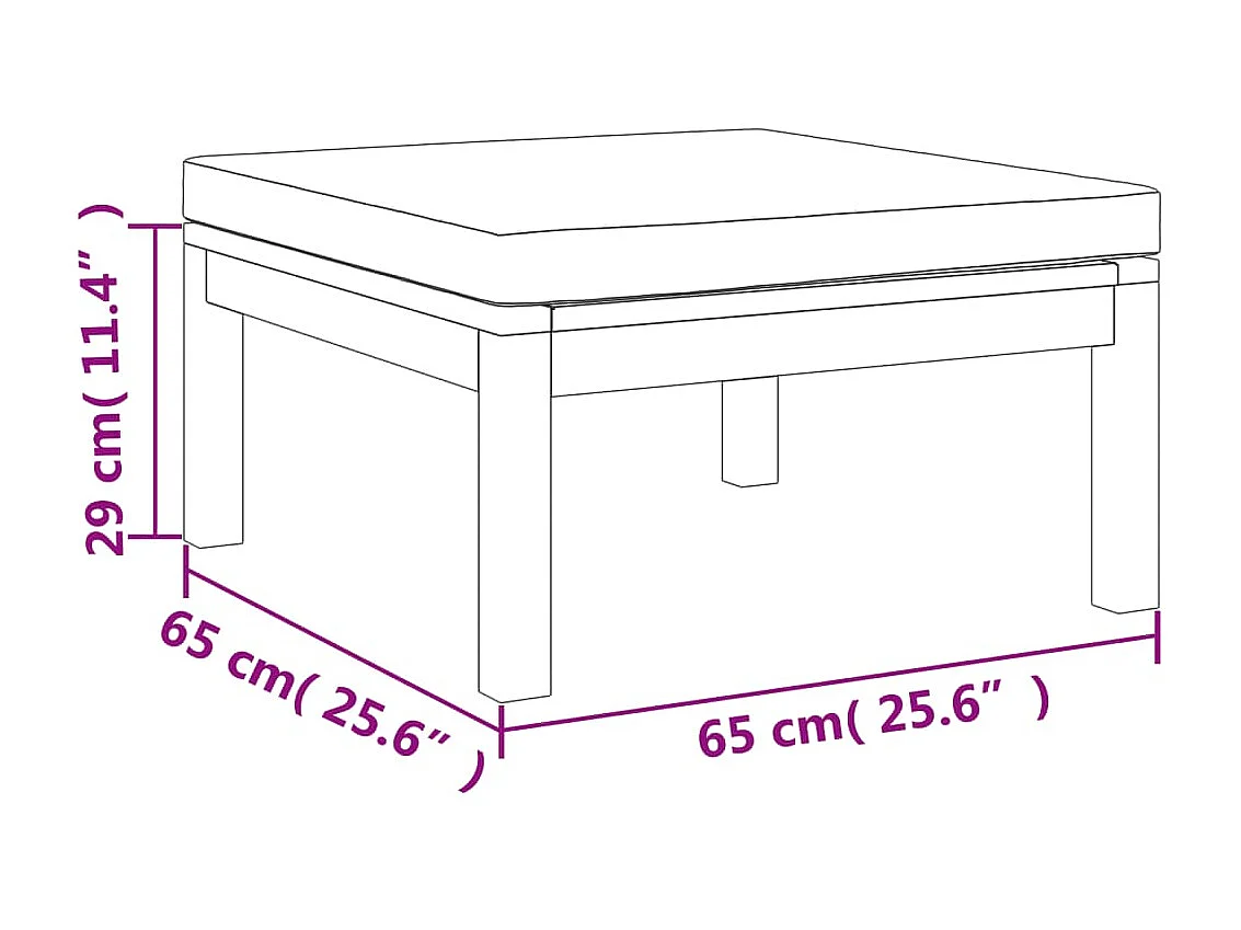 Repose-pied avec coussin gris foncé Bois d'acacia massif LQF85515