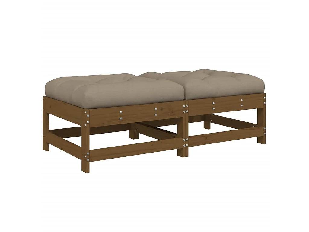 2 pcs Repose-pieds de jardin avec coussins marron miel LQF13490