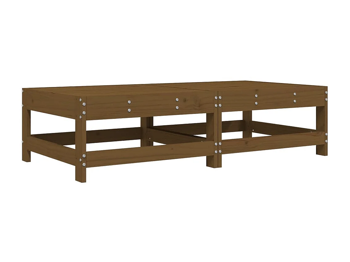 2 pcs Repose-pieds de jardin avec coussins marron miel LQF13490