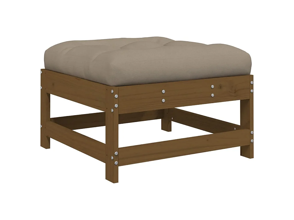 2 pcs Repose-pieds de jardin avec coussins marron miel LQF13490