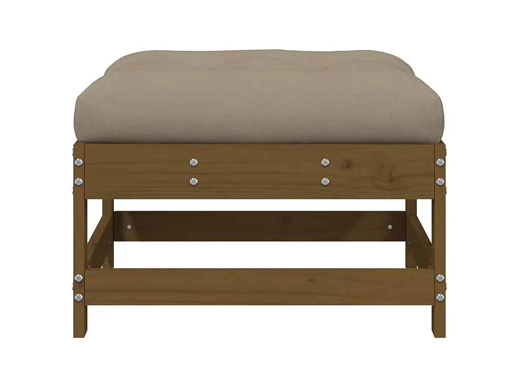 2 pcs Repose-pieds de jardin avec coussins marron miel LQF13490