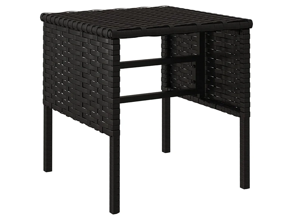 Tuinvoetenbanken 4 st met kussens poly rattan zwart NL529264