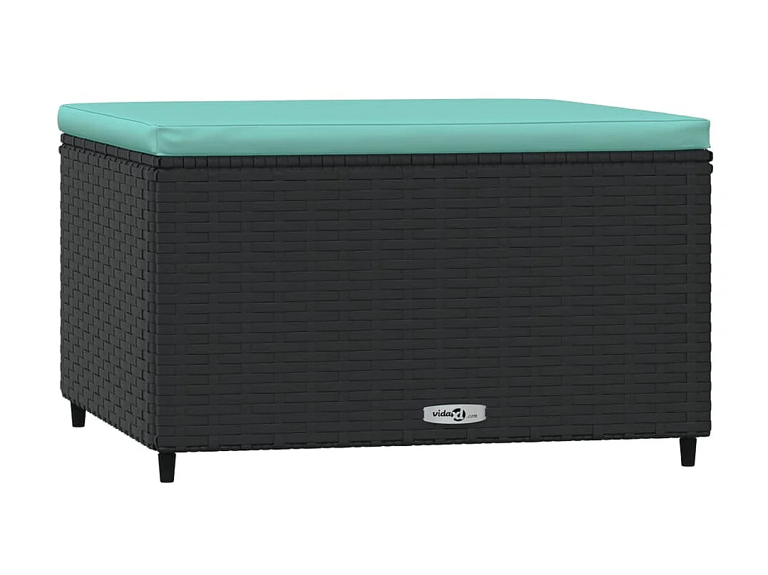 Canapé de jardin avec coussin noir résine tressée LQF59315