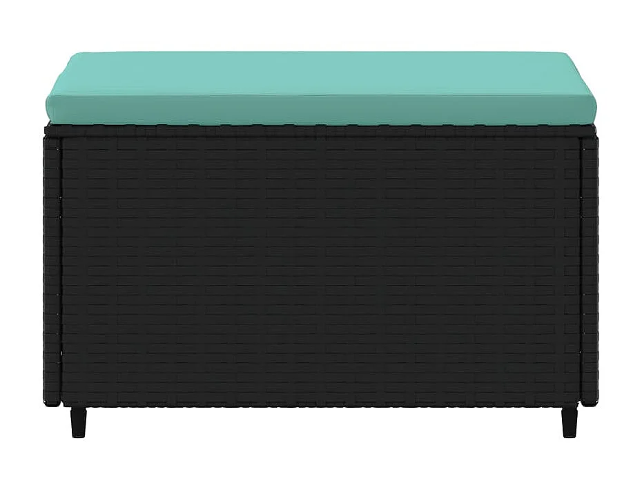 Canapé de jardin avec coussin noir résine tressée LQF59315