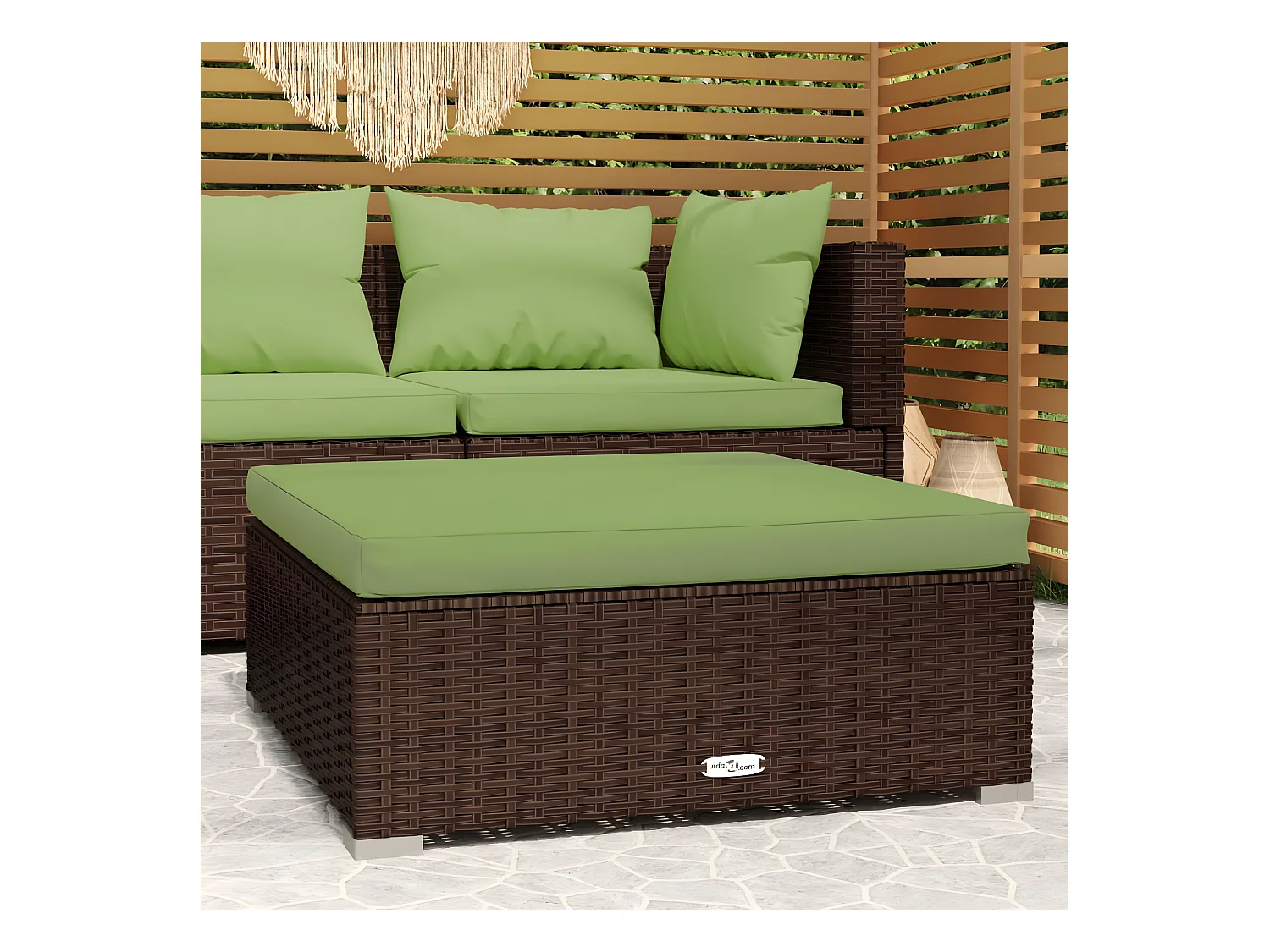 Canapé de jardin et coussin Marron 70x70x30 cm Poly rotin LQF54802