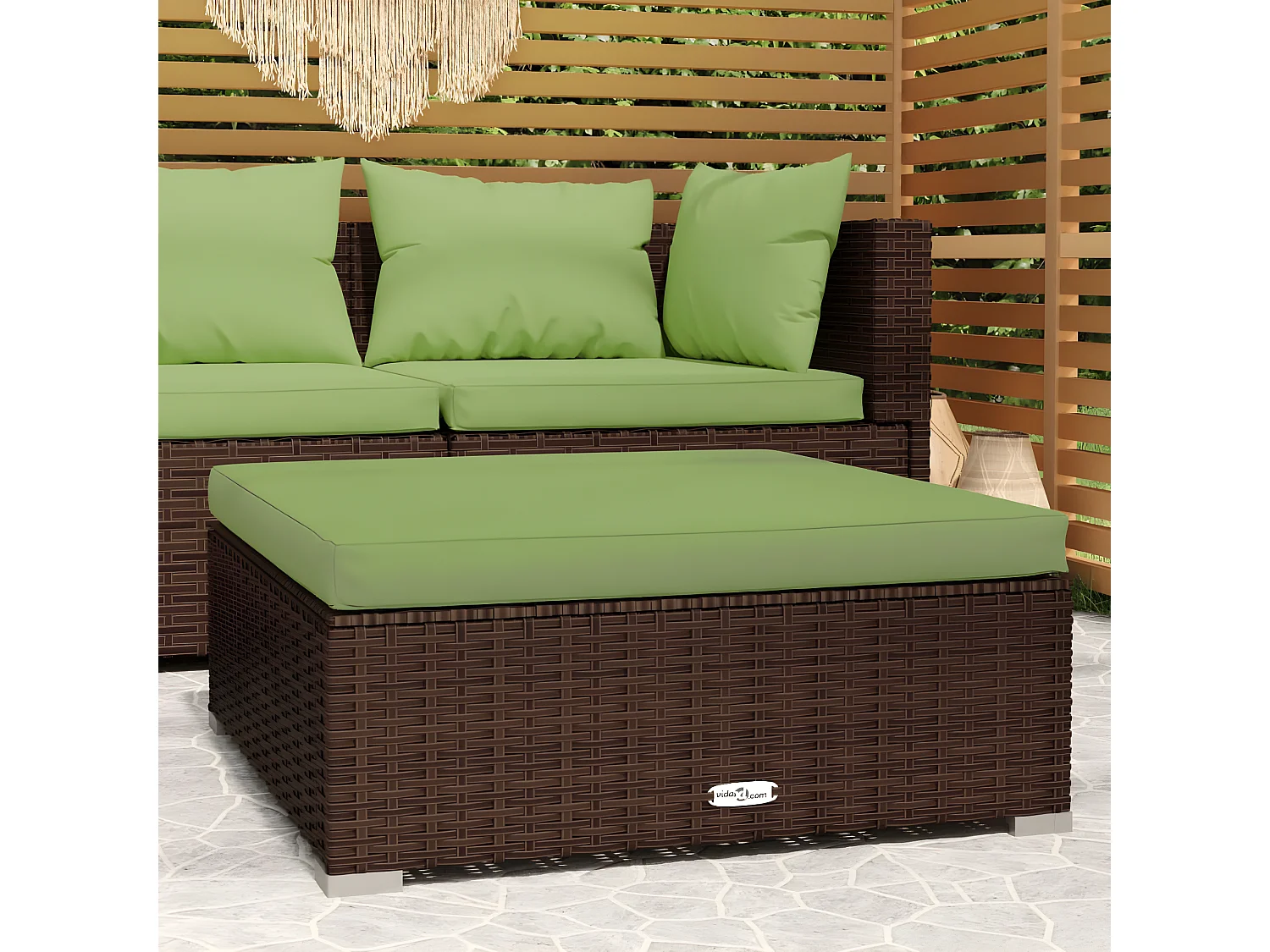 Canapé de jardin et coussin Marron 70x70x30 cm Poly rotin LQF54802