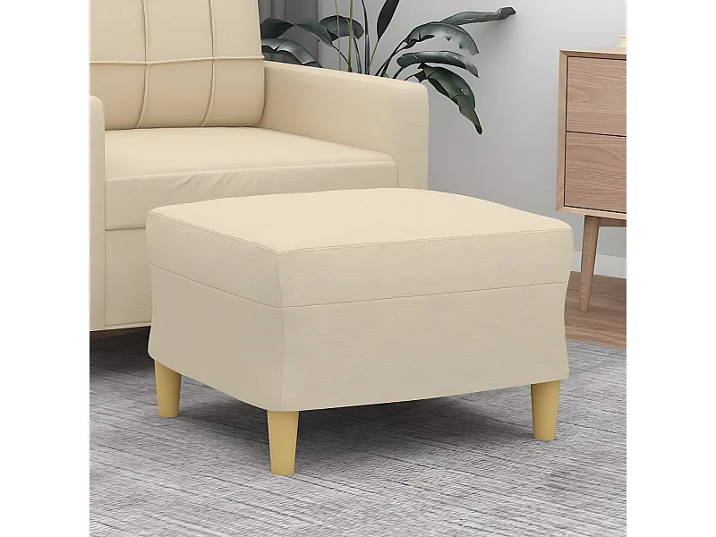 Repose-pied Crème 60x50x41 cm Tissu LQF44498