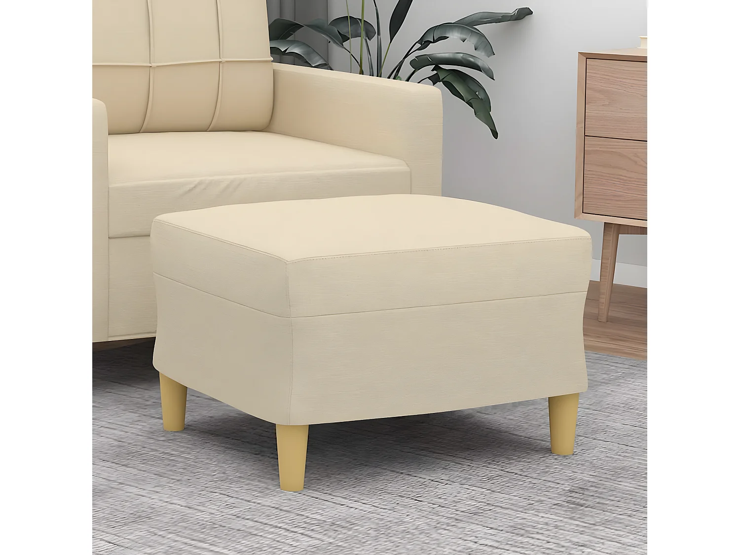 Apoio de pés 60x50x41 cm tecido cor creme PT493392